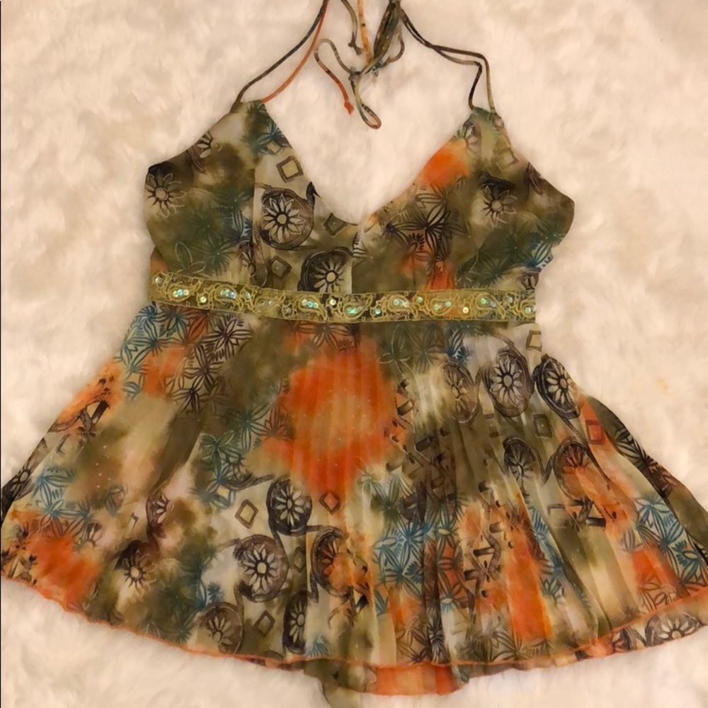 Patterned Halter Top